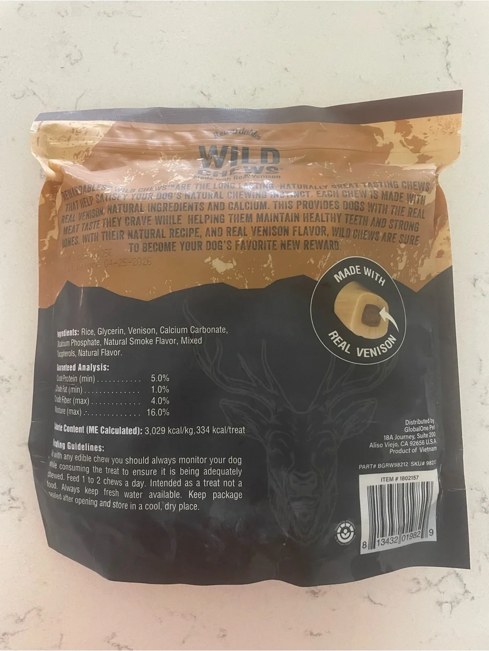 Wild Chews Venison Recipe Dog Chews - Brown